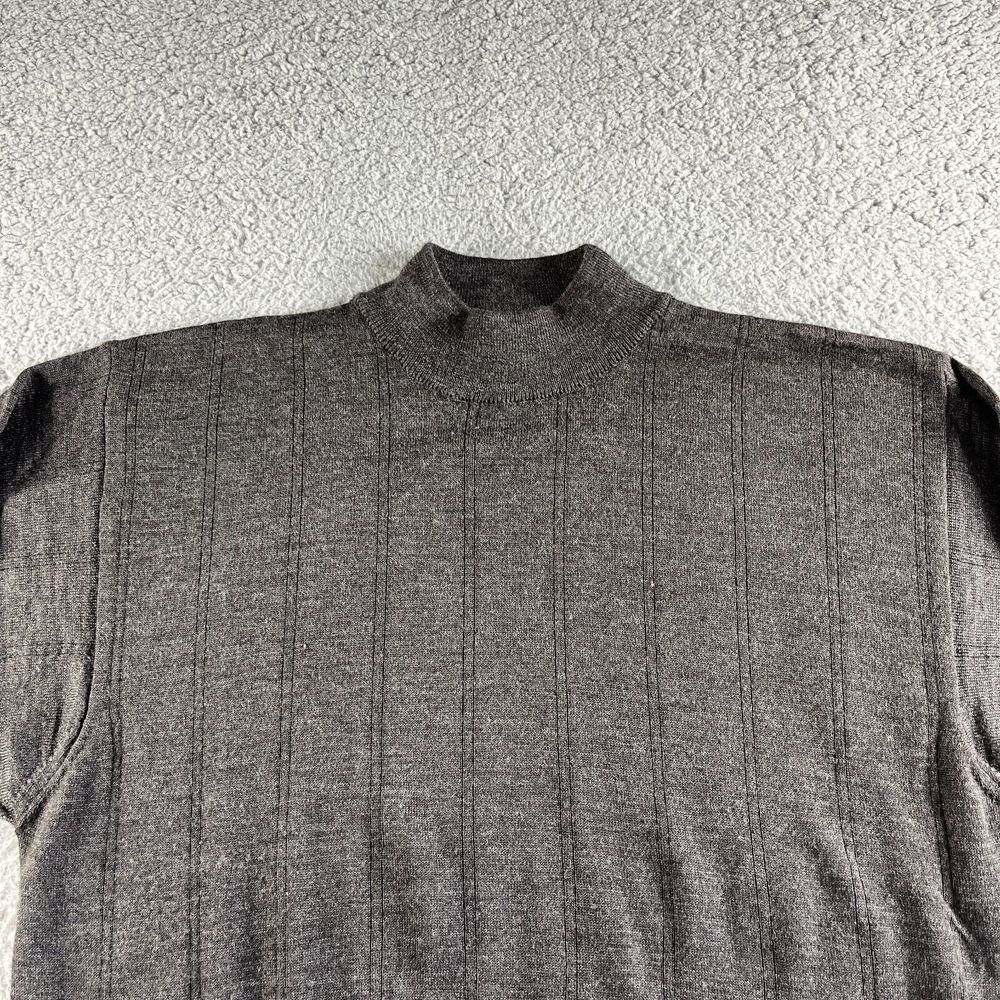NEW Vintage Murano Sweater Mens Large‎ Gray Pullover Wool Blend Mock Neck Italy